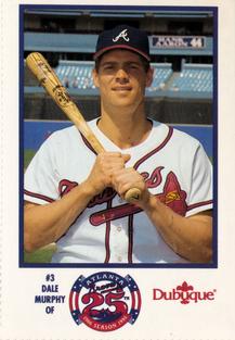 1990 Dubuque Atlanta Braves 25th Anniversary Perforated #3 Dale Murphy Front