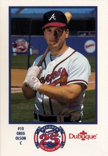 1990 Dubuque Atlanta Braves 25th Anniversary Perforated #10 Greg Olson Front
