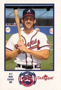 1990 Dubuque Atlanta Braves 25th Anniversary Perforated #17 Nick Esasky Front