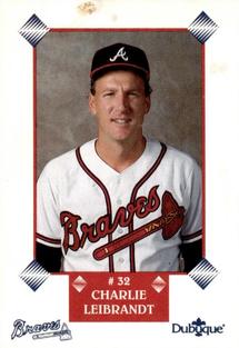 1991 Dubuque Atlanta Braves Perforated #NNO Charlie Leibrandt Front