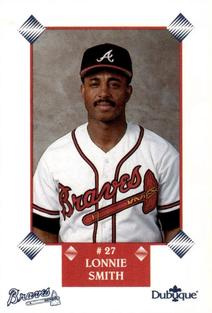1991 Dubuque Atlanta Braves Perforated #NNO Lonnie Smith Front