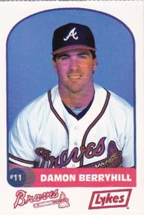 1992 Lykes Atlanta Braves Perforated #NNO Damon Berryhill Front
