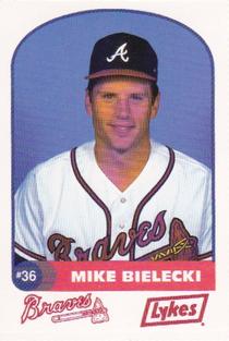 1992 Lykes Atlanta Braves Perforated #NNO Mike Bielecki Front