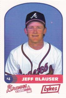 1992 Lykes Atlanta Braves Perforated #NNO Jeff Blauser Front