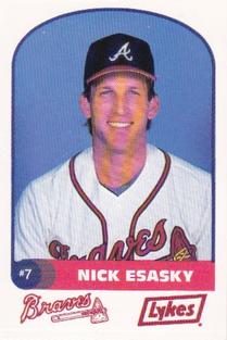 1992 Lykes Atlanta Braves Perforated #NNO Nick Esasky Front