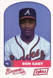 1992 Lykes Atlanta Braves Perforated #NNO Ron Gant Front