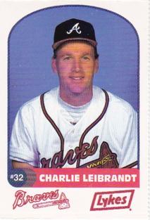 1992 Lykes Atlanta Braves Perforated #NNO Charlie Leibrandt Front