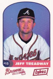 1992 Lykes Atlanta Braves Perforated #NNO Jeff Treadway Front