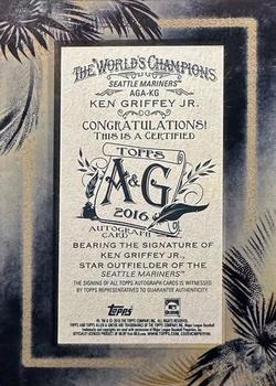 2016 Topps Allen & Ginter - Framed Mini Baseball Autographs Black Frame #AGA-KG Ken Griffey Jr. Back