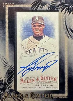 2016 Topps Allen & Ginter - Framed Mini Baseball Autographs Black Frame #AGA-KG Ken Griffey Jr. Front