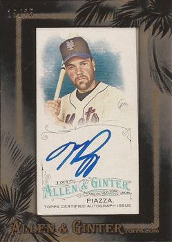 2016 Topps Allen & Ginter - Framed Mini Baseball Autographs Black Frame #AGA-MP Mike Piazza Front