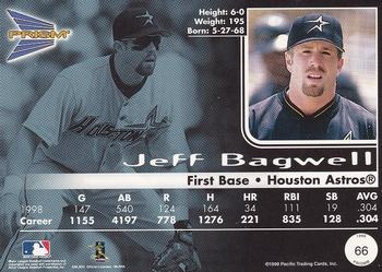 1999 Pacific Prism #66 Jeff Bagwell Back