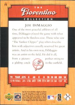 2001 Upper Deck Legends - Fiorentino Collection #F3 Joe DiMaggio Back