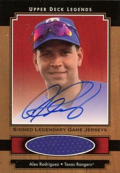 2001 Upper Deck Legends - Legendary Game Jersey Autographs #SJ-AR Alex Rodriguez  Front