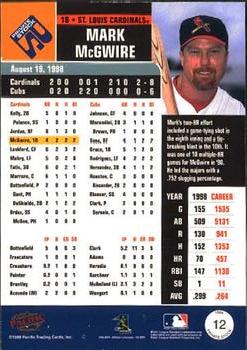 1999 Pacific Private Stock #12 Mark McGwire Back
