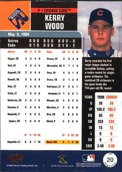 1999 Pacific Private Stock #20 Kerry Wood Back