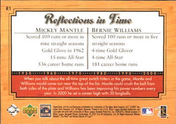 2001 Upper Deck Legends - Reflections in Time #R1 Mickey Mantle / Bernie Williams  Back