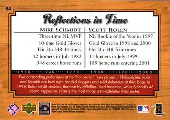 2001 Upper Deck Legends - Reflections in Time #R4 Mike Schmidt / Scott Rolen Back
