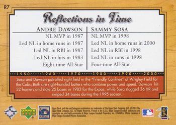 2001 Upper Deck Legends - Reflections in Time #R7 Andre Dawson / Sammy Sosa Back