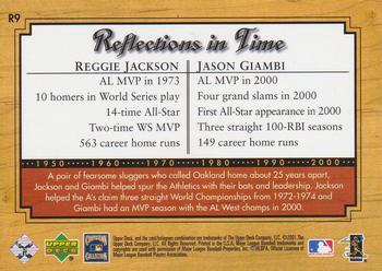 2001 Upper Deck Legends - Reflections in Time #R9 Reggie Jackson / Jason Giambi Back