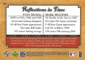 2001 Upper Deck Legends - Reflections in Time #R5 Stan Musial / Mark McGwire Back