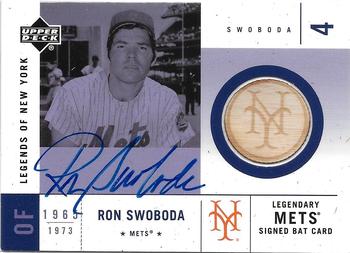 2001 Upper Deck Legends of New York - Signed Game-Used Bats #SMB-RS Ron Swoboda  Front