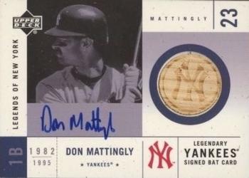 2001 Upper Deck Legends of New York - Signed Game-Used Bats #SYB-DM Don Mattingly  Front