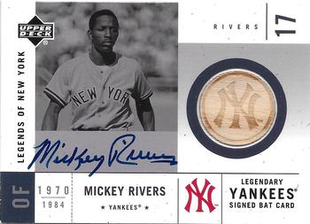 2001 Upper Deck Legends of New York - Signed Game-Used Bats #SYB-MR Mickey Rivers  Front