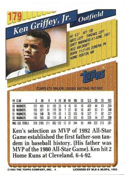 2016 Topps - Tribute to the Kid Stamped Originals #179 Ken Griffey Jr. Back