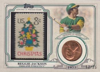 2016 Topps - World Series Champion Coin and Stamp Penny with Stamp #WCCSR-RJ Reggie Jackson Front