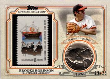 2016 Topps - World Series Champion Coin and Stamp Quarter with Stamp #WCCSR-BRO Brooks Robinson Front