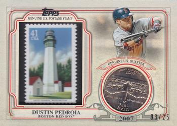 2016 Topps - World Series Champion Coin and Stamp Quarter with Stamp #WCCSR-DP Dustin Pedroia Front