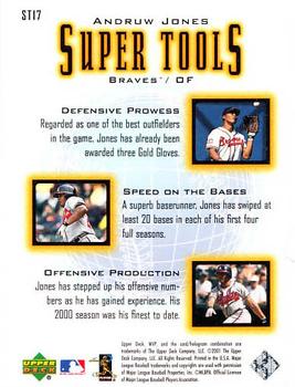 2001 Upper Deck MVP - Super Tools #ST17 Andruw Jones  Back