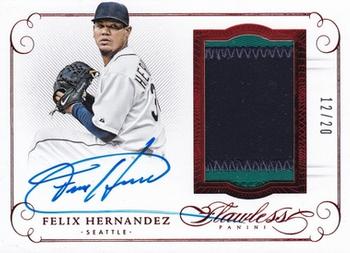 2016 Panini Flawless - Patch Autographs Ruby #PA FH Felix Hernandez Front