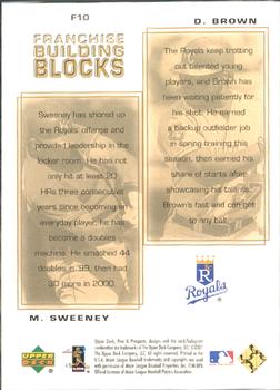 2001 Upper Deck Pros & Prospects - Franchise Building Blocks #F10 Mike Sweeney / Dee Brown  Back