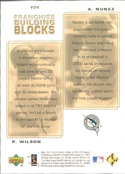 2001 Upper Deck Pros & Prospects - Franchise Building Blocks #F24 Preston Wilson / Abraham Nunez  Back