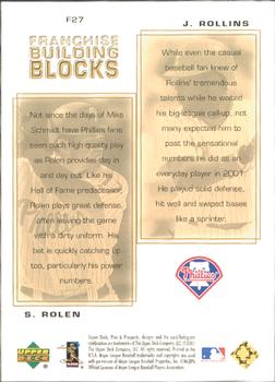 2001 Upper Deck Pros & Prospects - Franchise Building Blocks #F27 Scott Rolen / Jimmy Rollins  Back