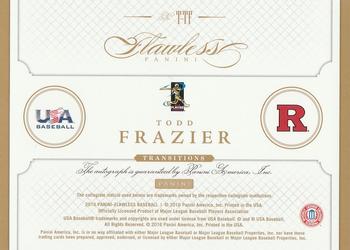 2016 Panini Flawless - Transitions Sapphire #T-TF Todd Frazier Back