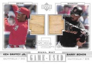 2001 Upper Deck Pros & Prospects - Game-Used Dual Bat #PP-GBo Ken Griffey Jr. / Barry Bonds  Front