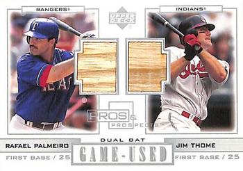 2001 Upper Deck Pros & Prospects - Game-Used Dual Bat #PP-PT Rafael Palmeiro / Jim Thome Front