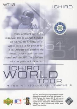 2001 Upper Deck Pros & Prospects - Ichiro World Tour #WT13 Ichiro Back
