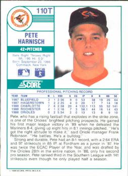 1989 Score Rookie & Traded #110T Pete Harnisch Back