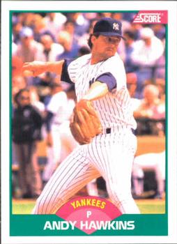 1989 Score Rookie & Traded #14T Andy Hawkins Front