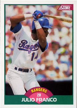 1989 Score Rookie & Traded #35T Julio Franco Front