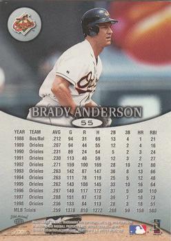1999 SkyBox Molten Metal #55 Brady Anderson Back