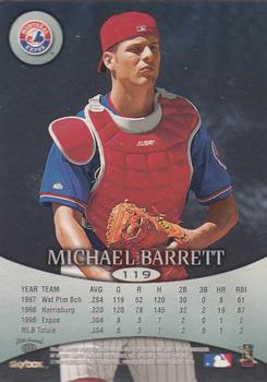 1999 SkyBox Molten Metal #119 Michael Barrett Back