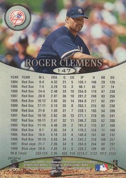 1999 SkyBox Molten Metal #147 Roger Clemens Back