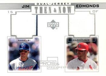 2001 Upper Deck Pros & Prospects - Then & Now Dual-Jersey #TN-JE Jim Edmonds  Front