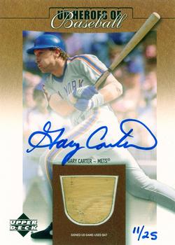 2001 Upper Deck Prospect Premieres - UD Heroes of Baseball Game Bat Autograph #SB-GC Gary Carter  Front