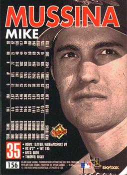 1999 SkyBox Premium #156 Mike Mussina Back
